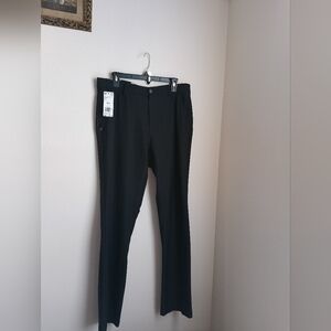 Adidas Pants Men 38 X 34 Black Trousers Casual Versatile Office Golf Academia